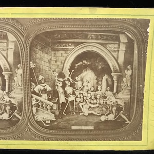 Estereoscopio antiguo Diablerie // Tarjeta estereoscópica original de los demonios danzantes // Estereoscópica de Satanás - Un viaje por las regiones inferiores