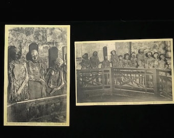PAAR postkaarten Bordeaux Catacomben//vintage postkaarten mummie//Bordeaux mummies postkaarten//Macabere vintage ansichtkaarten//groteske postkaarten