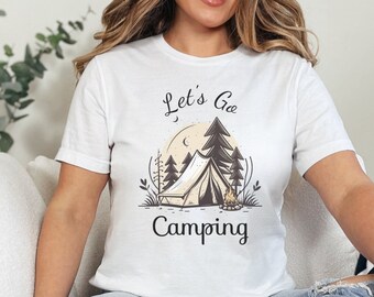Let's Go Camping Shirt, Camp T-Shirt, Bonfire Shirt, Outdoor Shirt, Outdoors Shirt, Camping Shirt, Camper Gift, Mountain Themed Shirt