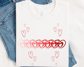 Cute Valentine's Day Shirt For Women, Heart Shirt, Simple Hearts Shirt, Valentine's Day Shirt, Retro Love Shirt, Cute Valentine's Tee, Heart
