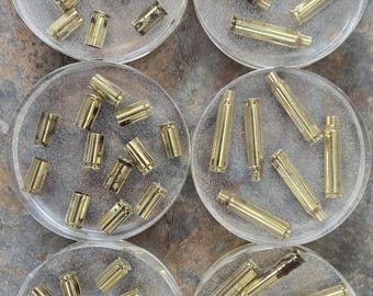 Coasters made from brass shell casings 9mm 5.56 223 45 auto 44 mag