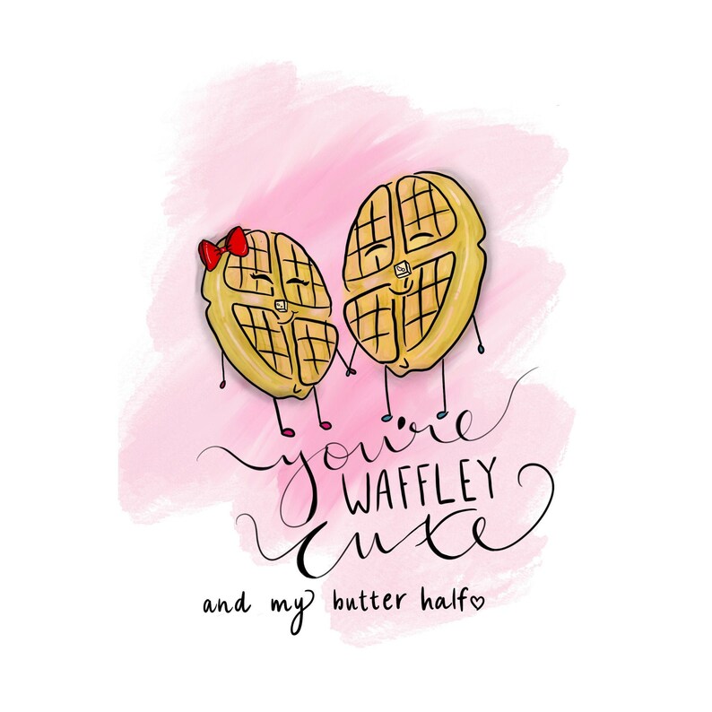 printable wed wedding card instant download Pun custom DIGITAL DOWNLOAD newlywed card congratulations breakfast pun waffley cute