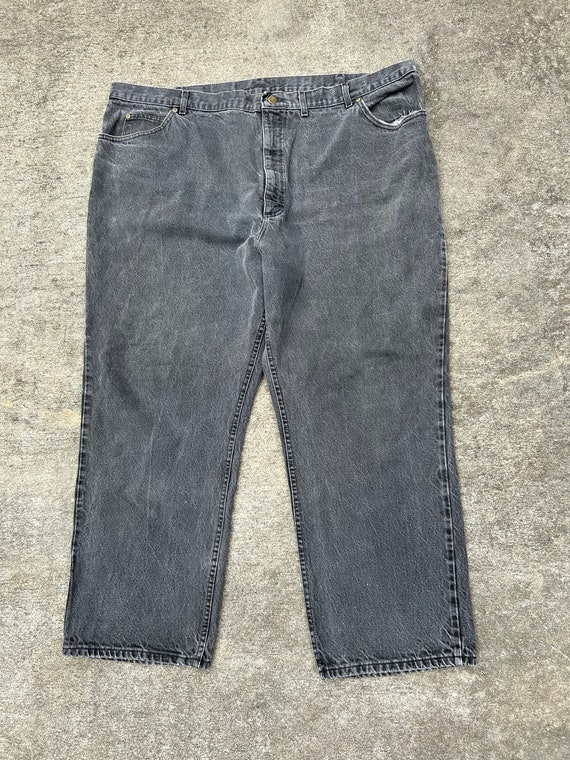 Vintage Black Lee Denim Jeans 47x28tag Says 50x30 Faded and