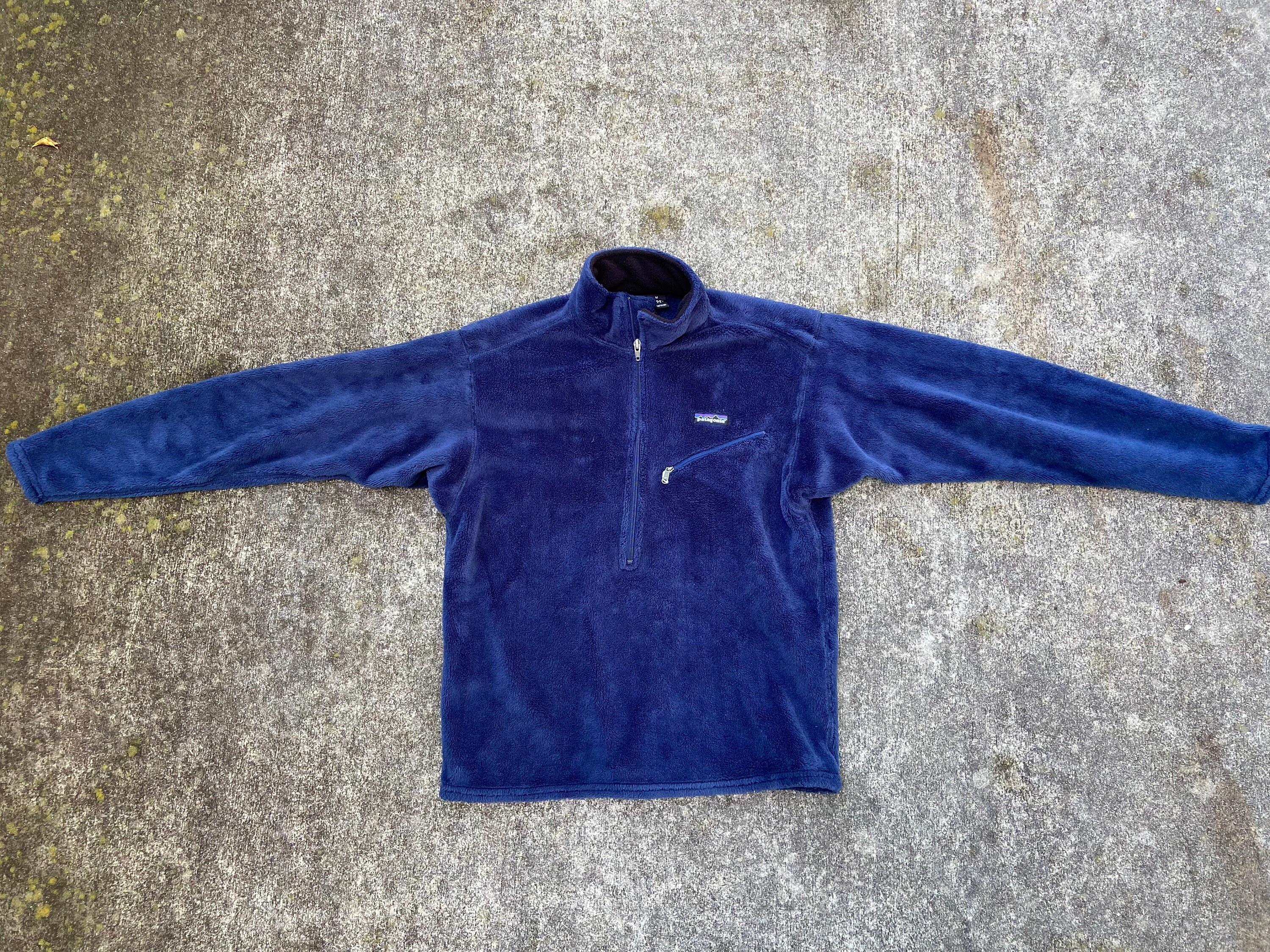 Vintage Patagonia Smalltag Says Medium Blue Polartec Regulator Half Zip Pullover. Chest Pocket. Fleece Lined Collar. Made in the USA. Etsy Australia