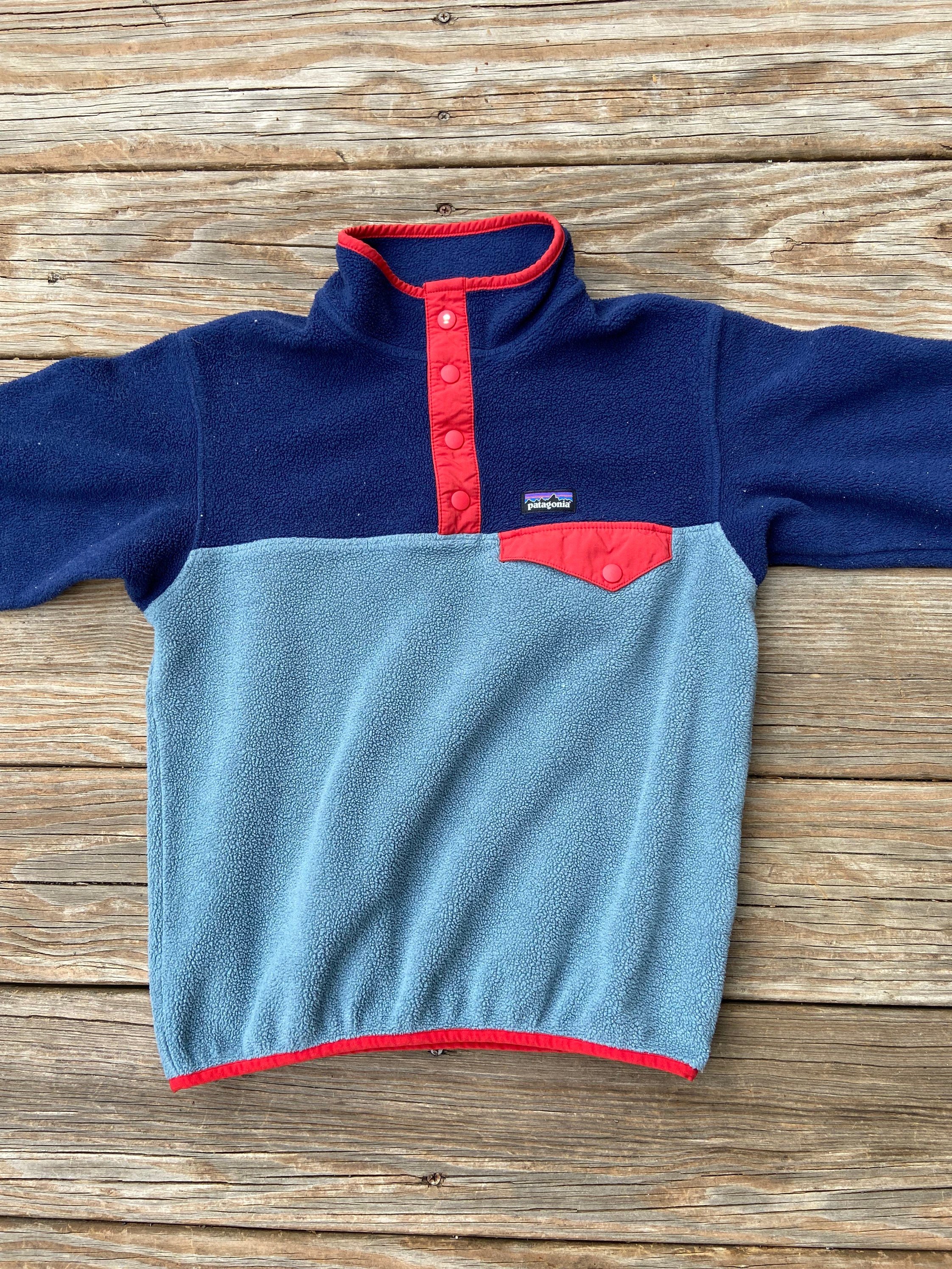 Kids Patagonia M 10 Multi Colored 1/3 Snap Pullover Fleece