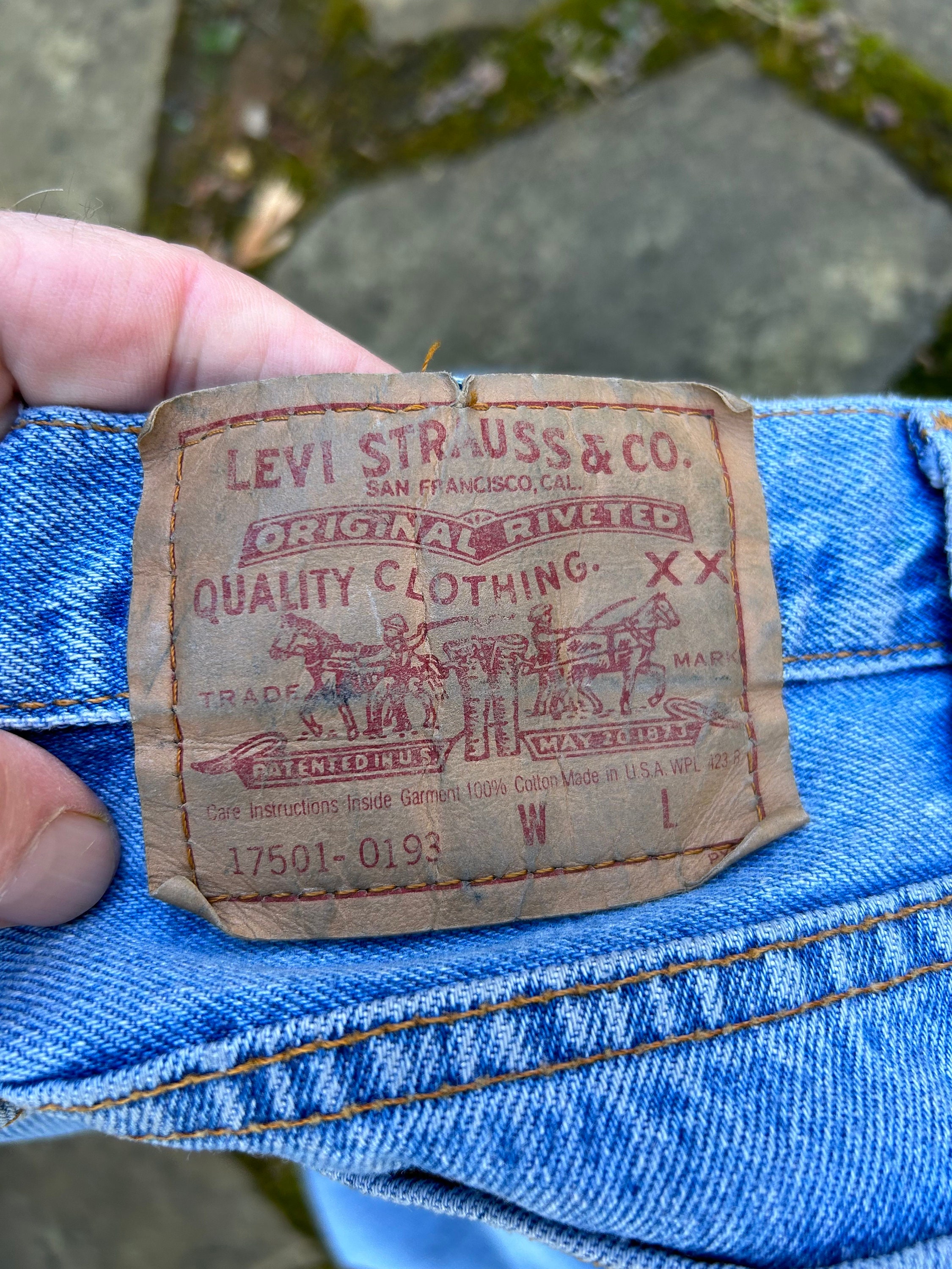rubyページ 90s USA製 Levi'sリーバイス 17501 カラーデニムパンツ 後染め