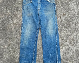 Vintage Big Yank 31x25.5 hemmed(tag 34x31) cotton denim jeans. Made in the USA. Union made. Gorgeous fade. Amazingly soft.