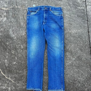 Vintage Lee 80er 90er Jahre 36x30 (ungeäumt. Anhänger 38x32) 100% Baumwoll-Denim-Jeans. Hergestellt in den USA. Papiermarke. Unglaublich weich. Union hergestellt.