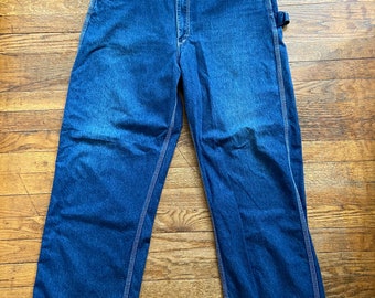 Vintage NOS Store Stock Pointer Brand Denim Carpenter Jeans Dungarees 42 X 30 