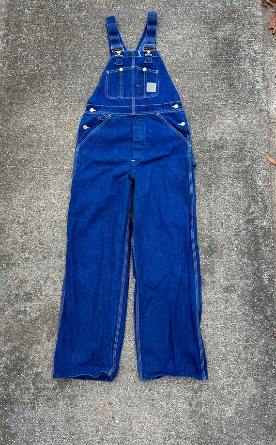 Vintage Carhartt R08 DNM 28x2930x30 Denim Overalls, 100% Cotton