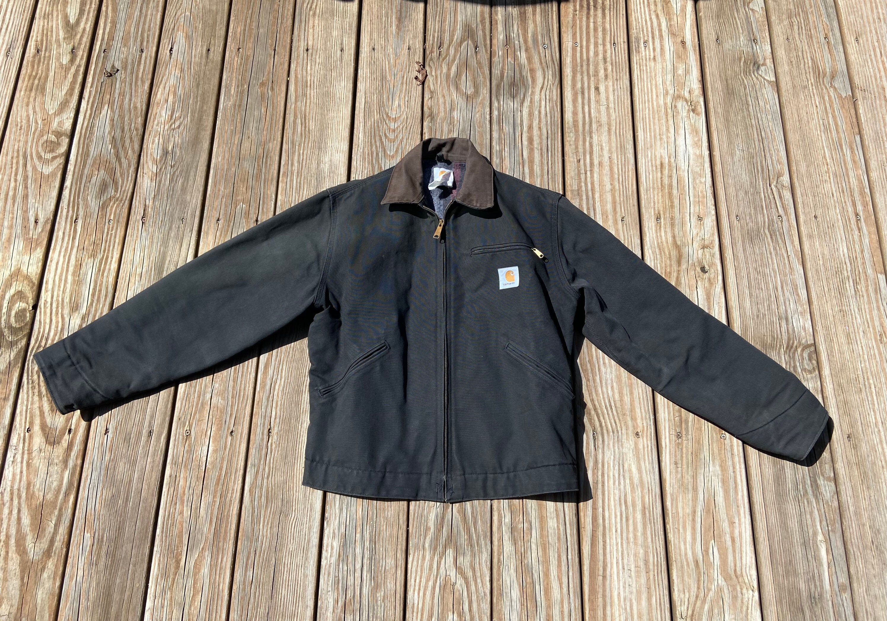 Vintage Carhartt Small 38 JB105 Black Blanket Lined Detroit