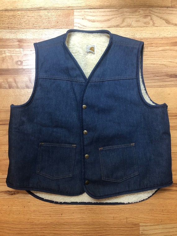Vintage Carhartt XL Sherpa lined denim vest