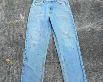 Pantalones de trabajo Carhartt B160 STW de corte relajado, 32 x 30 (etiqueta 34 x 32), 100 % algodón. Descoloridos. Desgastados. Manchados. Agujereados. Suaves. Perfectamente usados.