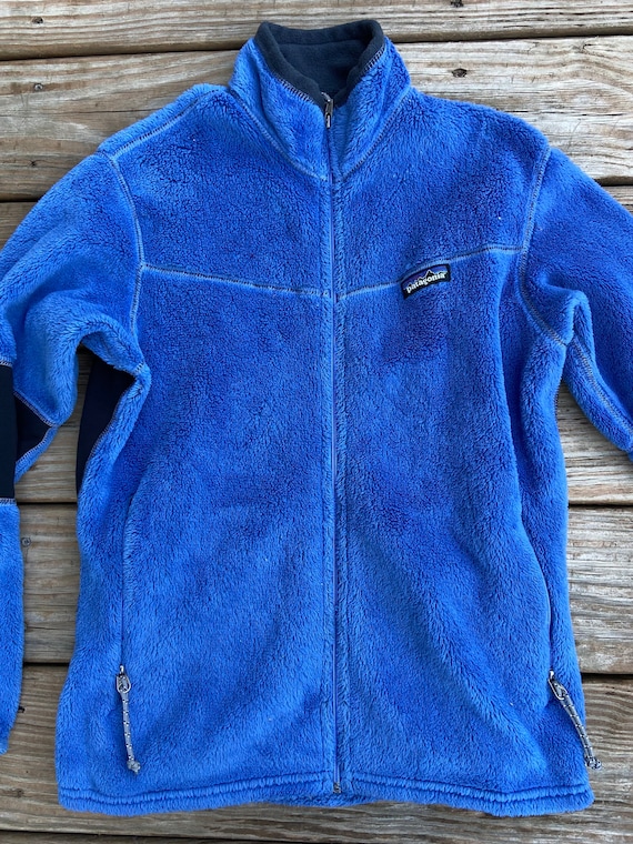 Vintage Womens Medium Lavender/blue Patagonia Fleece Jacket With Polartec  and Regulator Technology. Made in the USA. Fleece Neck Collar. 