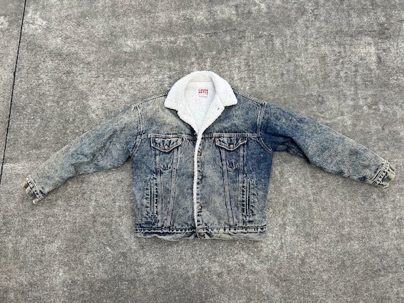 Levi's women's oversized acid washed cotton sherpa trucker jacket sale