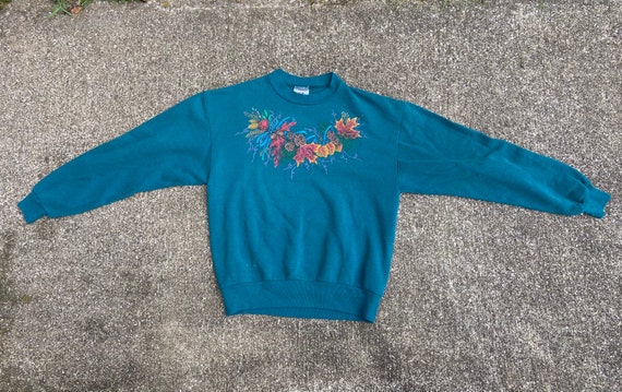 Vintage small  Forest green Jerzees Nublend sweat… - image 1