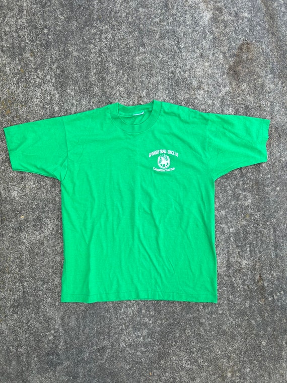 Vintage medium green single stitch T-shirt.   Spa… - image 1