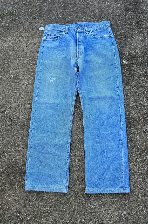 Vintage Levis 501 31x28tag 34x36 Button Fly 100 Cotton Denim Jeans. Made in the USA 10 1991 Light Wash and Faded. Incredibly Soft. Etsy