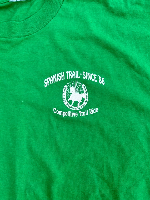 Vintage medium green single stitch T-shirt.   Spa… - image 2