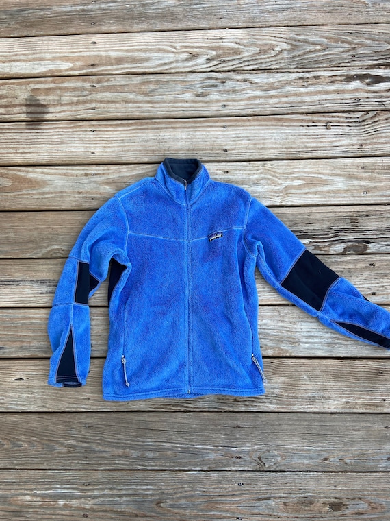 Vintage Womens Medium Lavender/blue Patagonia Fleece Jacket With