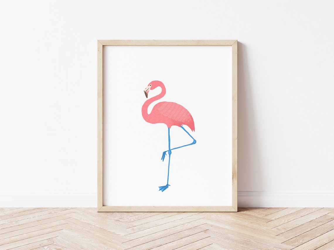 Flamingo Print Nursery art Bedroom Art Baby gift Tropical Etsy