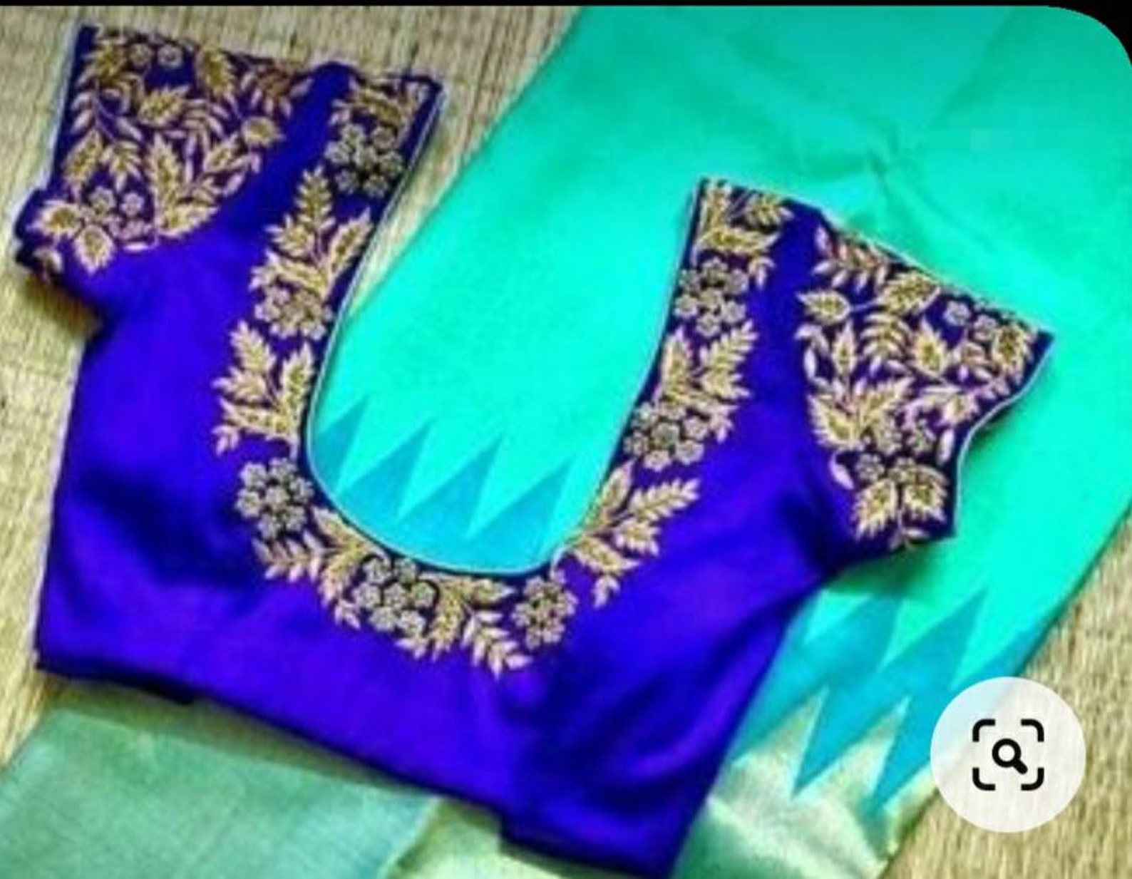 Blue color Exclusive indian Embroidery maggam work blouse Etsy