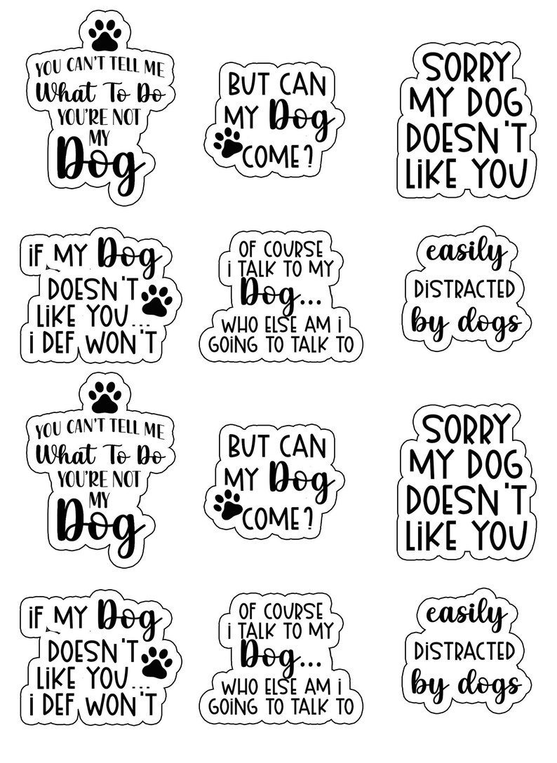 Funny Dog Quotes/ Dog Stickers/ Planner Stickers Etsy