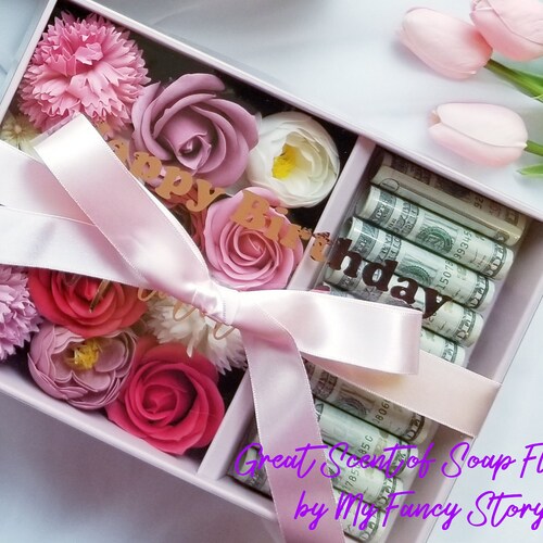 Personalized Money/cash Gift Box Flower Gift Box Etsy