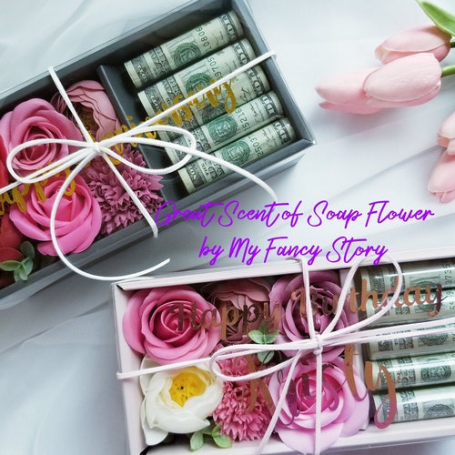 Personalized Money/cash Gift Box Flower Gift Box Etsy