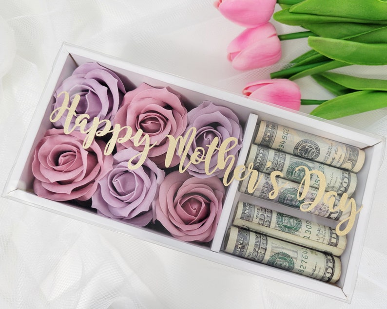 Personalized Soap Flower Cash Money Gift Box for Etsy