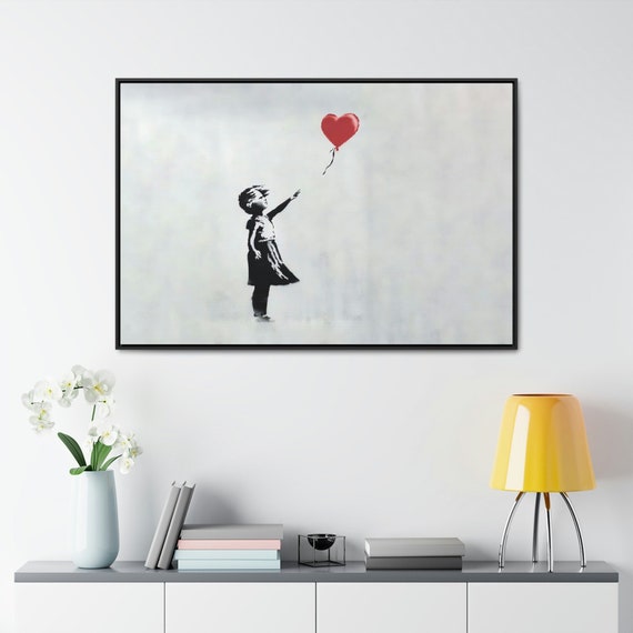 Banksy- Red Balloon Girl, Wall Art, Banksy Girl With Heart