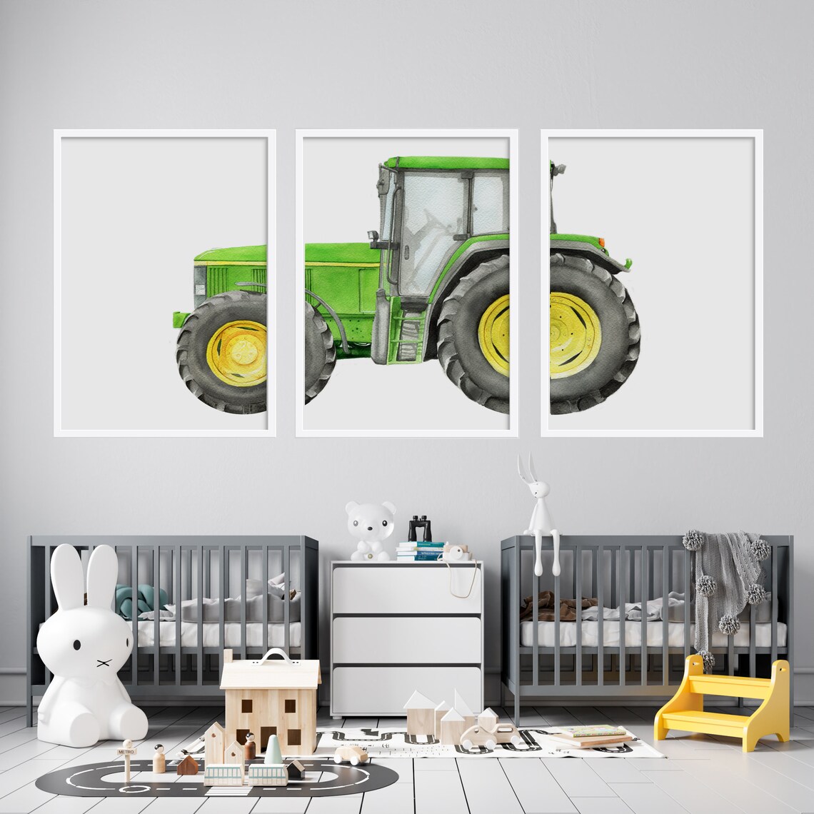 Green Printable Tractor Vintage Tractor Boys Room Decor Etsy
