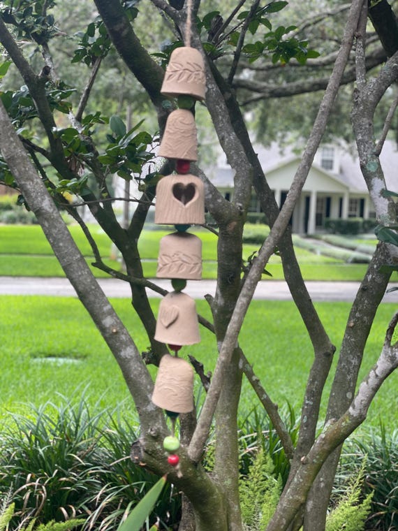 Handmade Clay Bell Wind Chime – Natural Boho Garden Decor