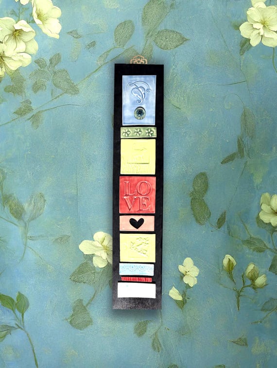 Handmade Embossed Ceramic Tile Wall Hanging