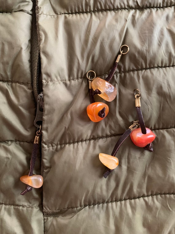 Gemstone Zipper Pulls, Purse Charms, Skulls
