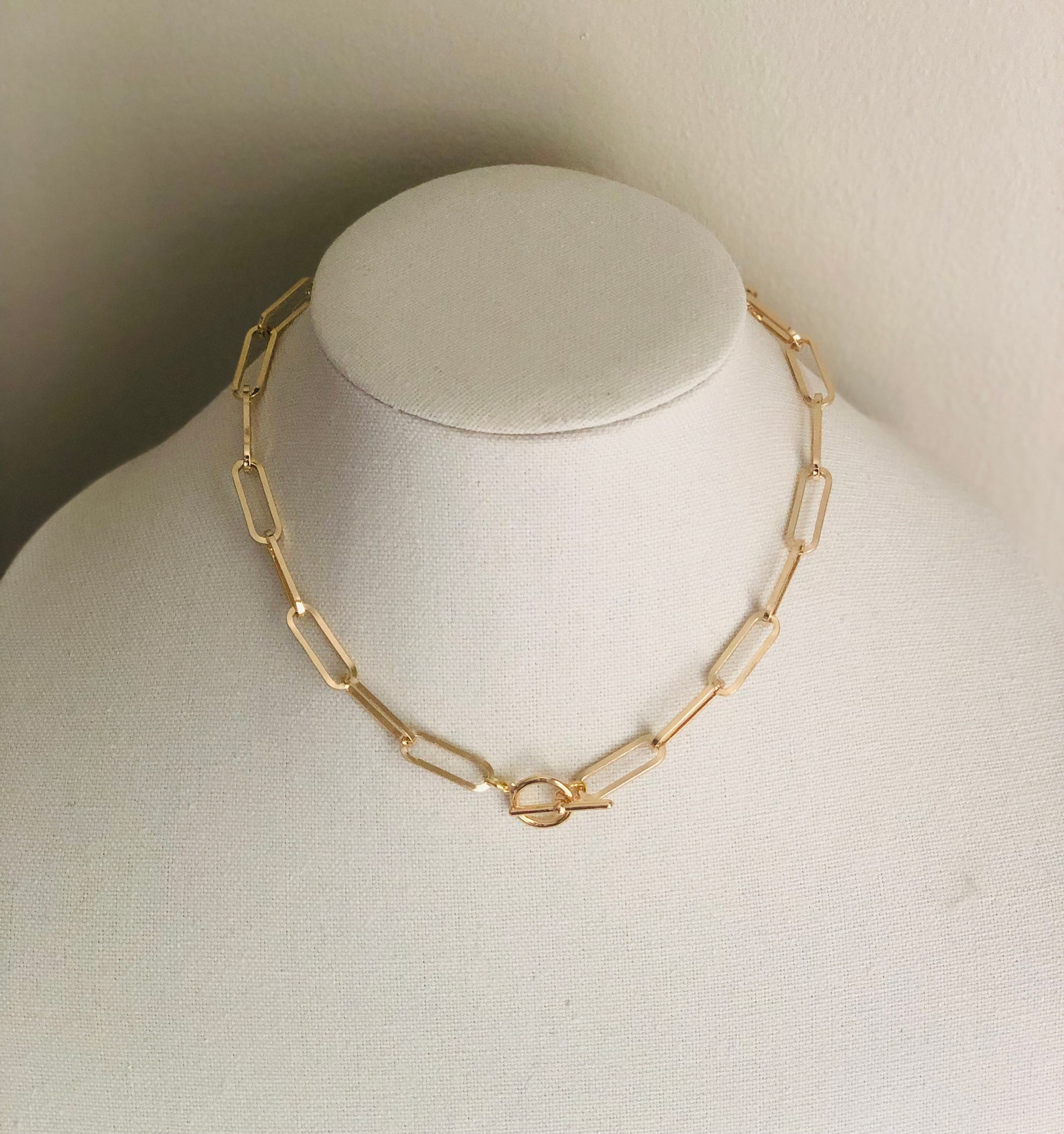 Chunky Paperclip Chain Necklace Etsy