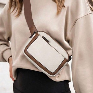 Two Tone Belt Bag | Vegan Leather Crossbody Bag