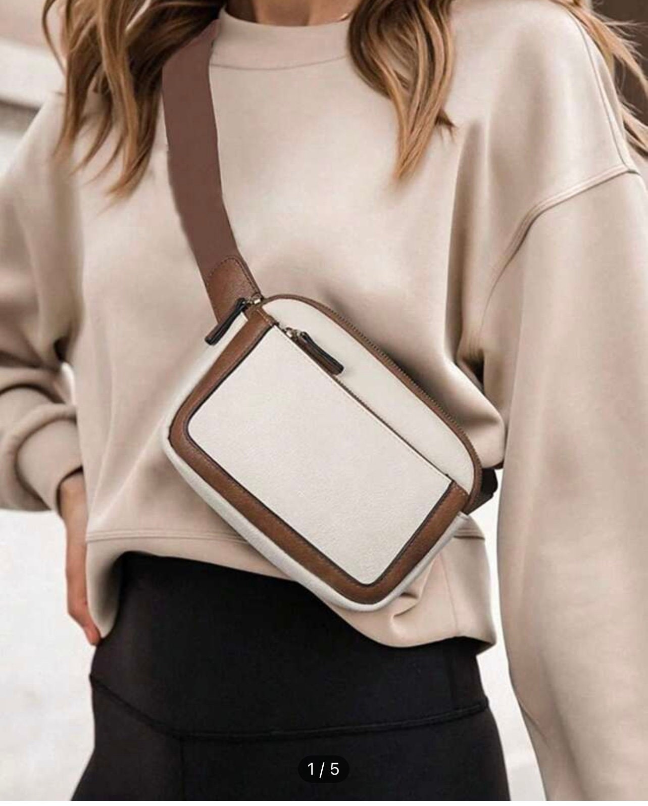 New Merona White- Dot Leather-Look Zippered Tech Bag / Makeup Bag Size Small