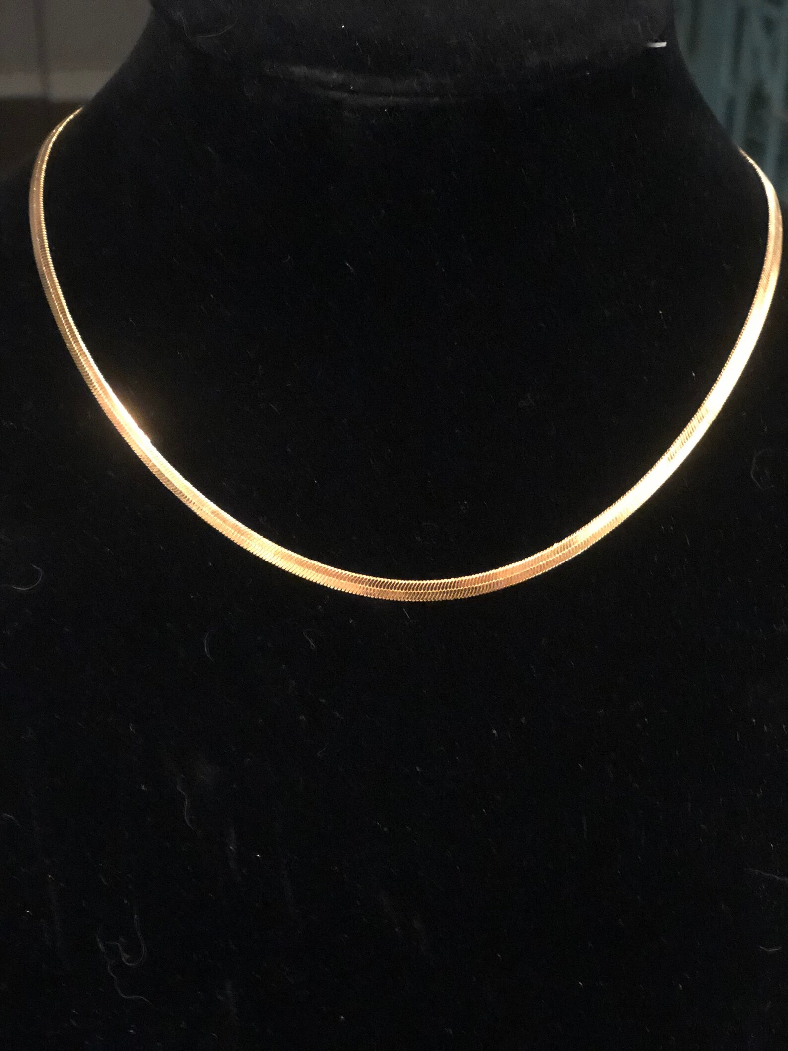 18k Gold Filled Herringbone Necklace Etsy