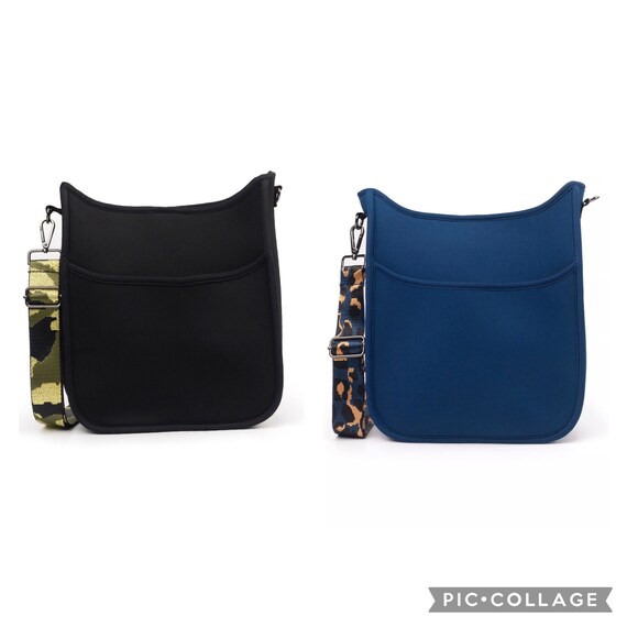 Blue or Black Neoprene Crossbody Bag Messenger Bag Crossbody Etsy
