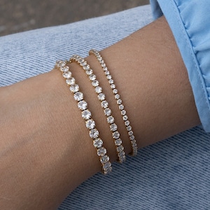 Tennis Bracelet by Babeina, Diamond Tennis Bracelet, Dainty Bracelet, Wedding Jewelry, Minimalist Bracelet, Christmas Gift