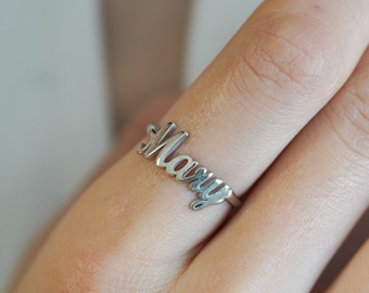 925 STERLING SILVER Vermeil Name Ring • Baby Name Ring • Best Friend Gift • Christmas Gift • CUSTOMIZED Gift • Minimalist Ring for her