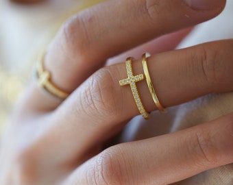 New Lord Jesus on Cross sideways ring 24kt Yellow Gold Vermeil Jewelry Pick Size New Lord Jesus on Cross sideways ring 24kt Yellow Gold Vermeil Jewelry Pick Size
