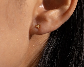 Tiny Star Stud Earrings, Mini Stardust Studs, Gold Stud Earrings, Dainty Gold Stud, Minimalist Earrings, North Star Earrings, Stacking Studs