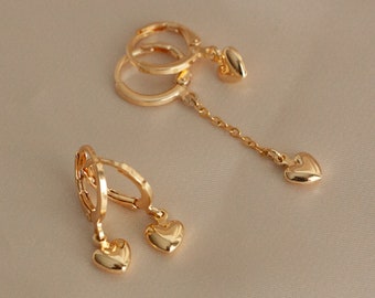 Gold Earrings Dangle Dainty Gold Filled Earrings Spiral Earrings
