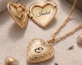 Heart Locket Necklace with Photo, Big Heart Locket, Vintage Locket Necklace, Small Heart Locket, Personalized gift for her, Christmas Gift