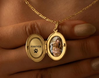 Collar con medallón con foto, collar ovalado grabable, joyería con medallón grabada personalizada, collar con medallón con foto, regalo de Navidad personalizado