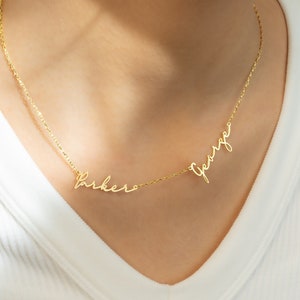 Multi-Name Family Necklace, Multiple Nameplated Necklace, Personalized Gift Name Necklace, Kids Names Necklace, Christmas Gift For Mom