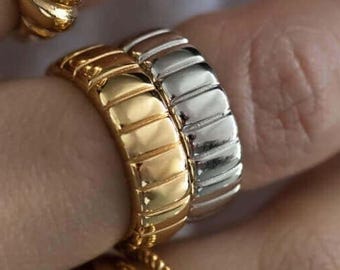 Gold VERMEIL Bold Ring, Iconic Dome Ring by Babeina, Bubble Band Ring, Gold Band Ring, Thick Band Ring, Sterling Silver, Everyday Ring,