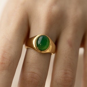 Jade Signet Ring Etsy